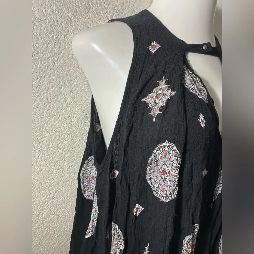 Free People Black Sleeveless Tree Swing Tunic Dress